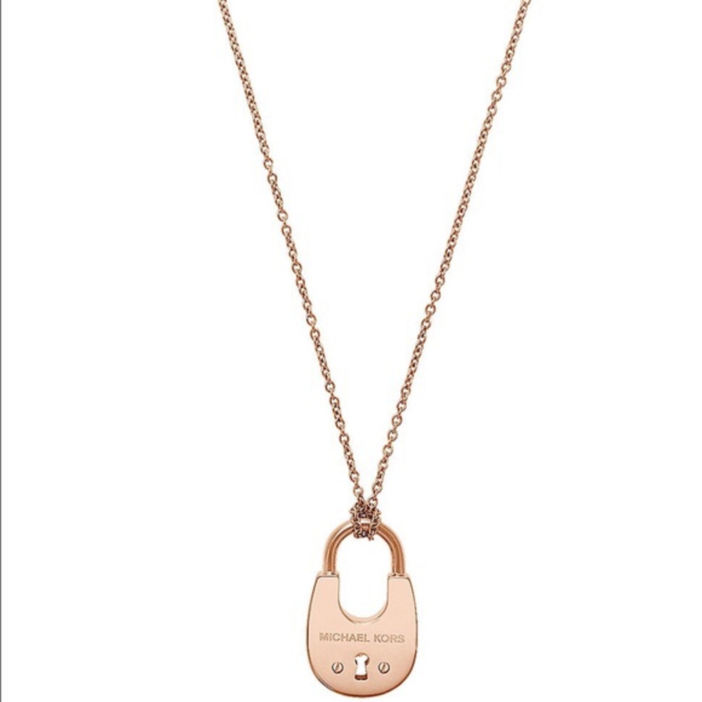 Michael Kors Rose Gold Lock Necklace